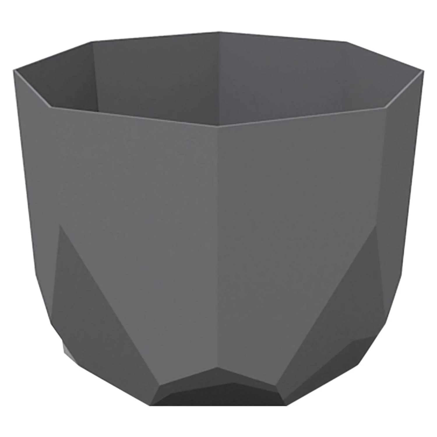 Tuxton 8 In. Charcoal Resin Planter - Modern Geometric Design