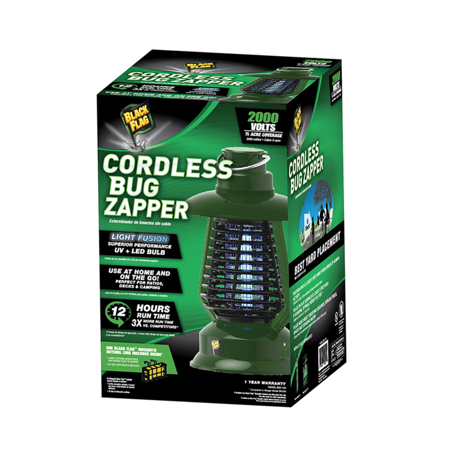 Cordless Outdoor Bug Zapper, 0.5 Acre Coverage, Rechargeable Insect Killer