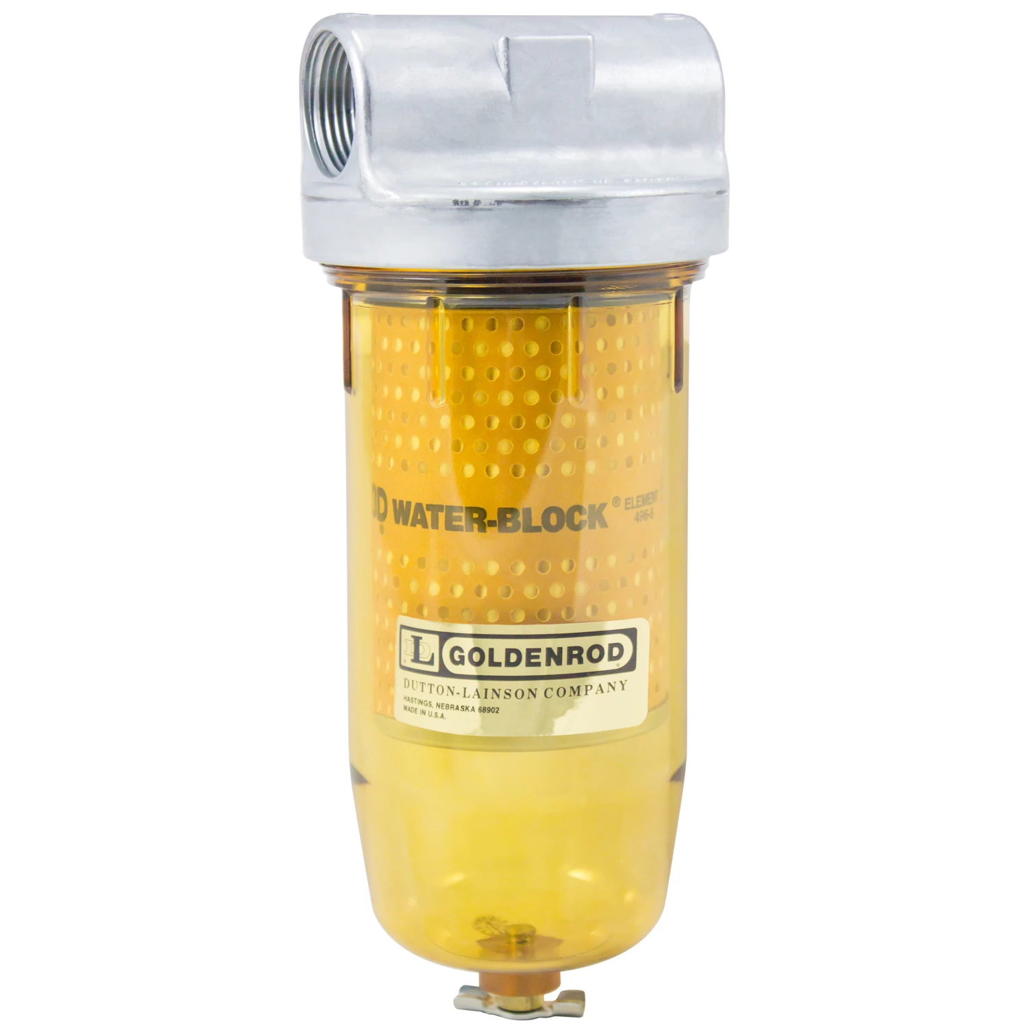 Steel Water Block Fuel Filter 25 Gpm With 1" Npt Top Cap