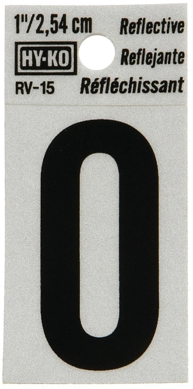 1" BLK Refl Letter O