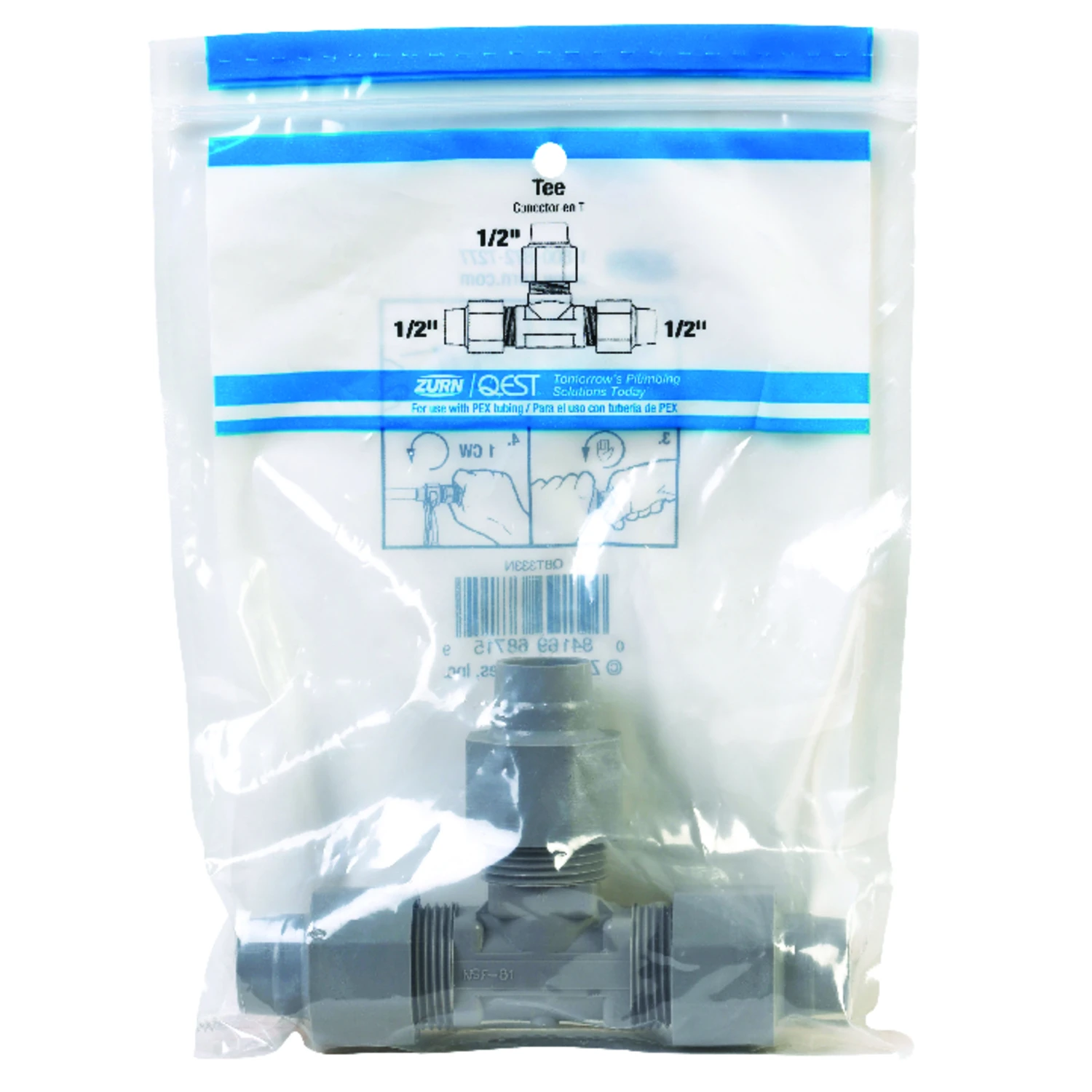 Qest 1/2 In. Cts X 1/2 In. Cts Polybutylene Tee - Model Qbt333n