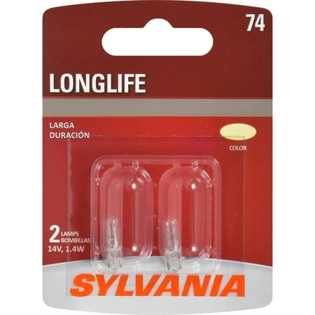 74 Long Life Miniature Clear Bulb, 74LL BP2, 2-Pk.