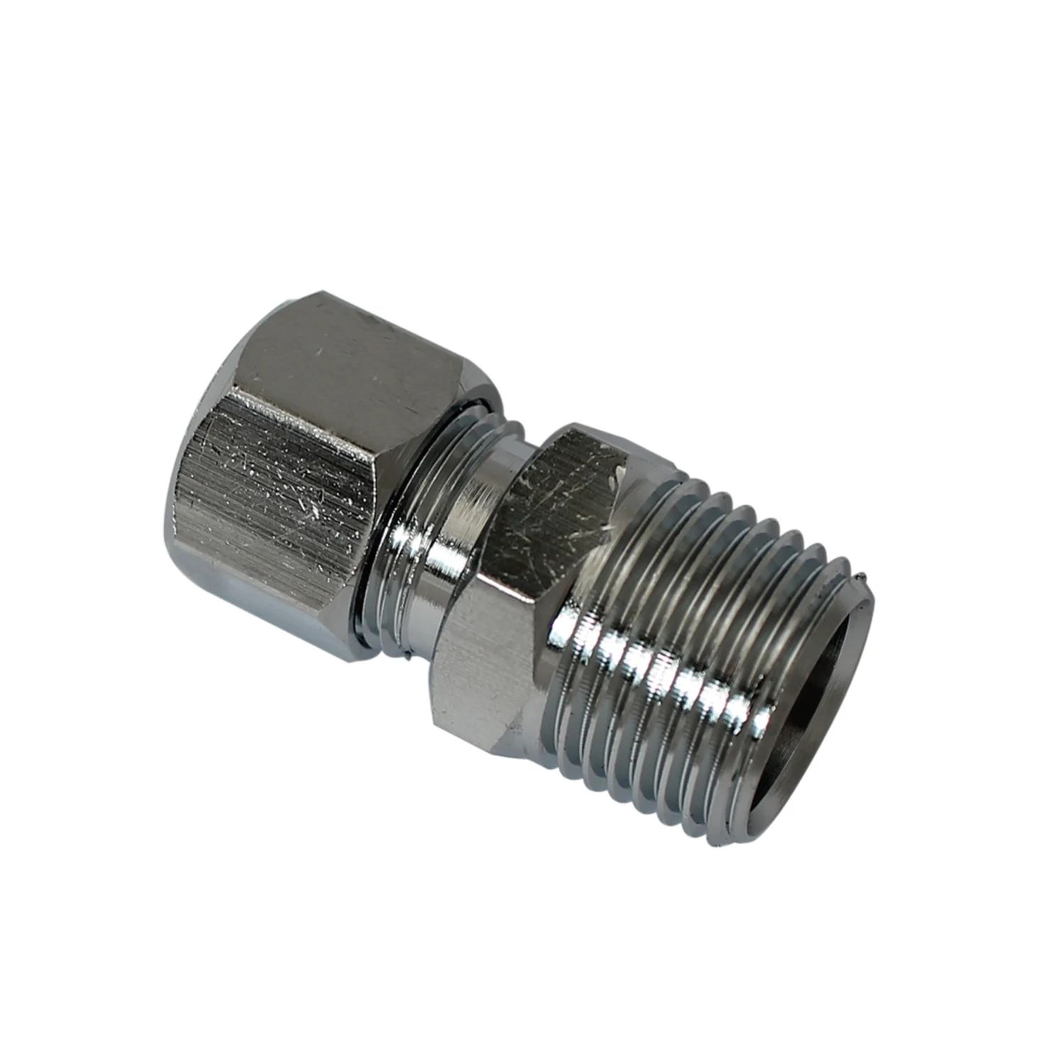 Brass Compression Straight Connector Lead Free 3/8 Inch Male Pipe Thread by 3/8 Inch Outside Diameter