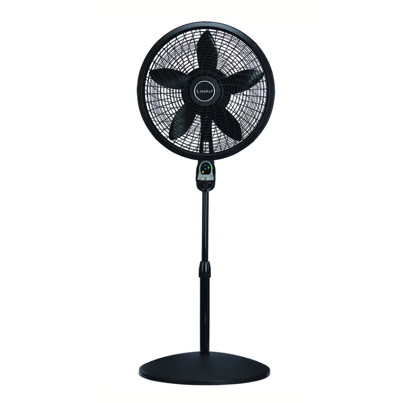 18-inch Adjustable Height Pedestal Fan With Remote Control, Black
