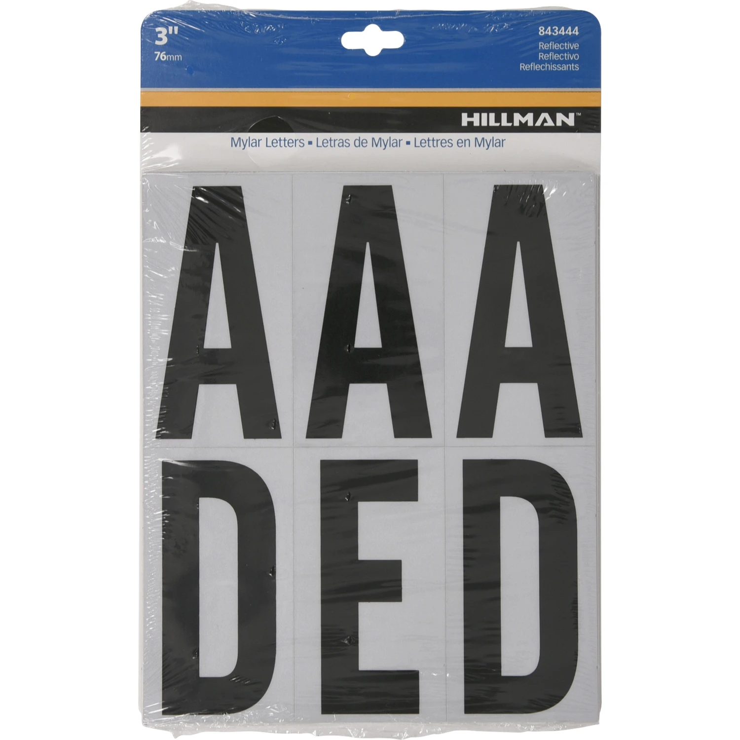 3 In. Reflective Black Vinyl Self-adhesive Letter Set A-z 54 Pieces