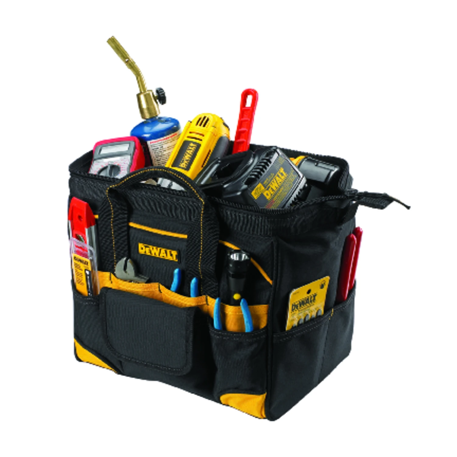 Tradesman Tool Bag 12-Inch Durable Construction with Multiple Pockets and Reinforced Handles