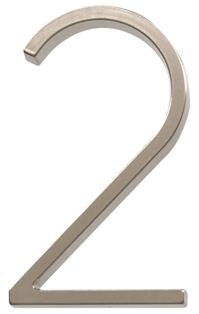 5-inch Satin Nickel Floating Mount House Number 2 - Model 843212