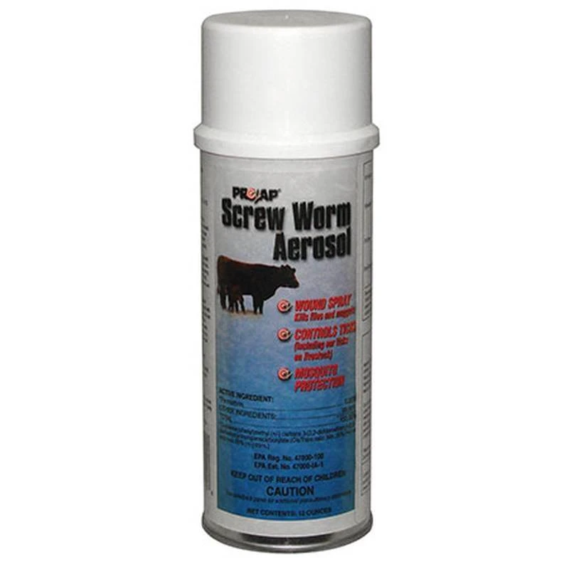 Prozap Screw Worm and Ear Tick Wound Protection Aerosol Spray, 12 Ounce Can