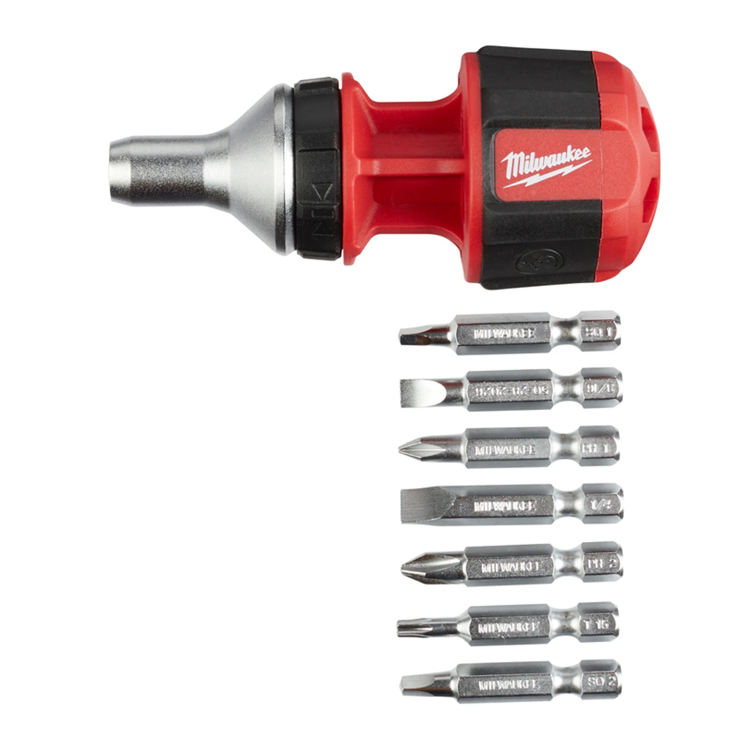 8-in-1 Compact Ratcheting Multi-bit Screwdriver With Interchangeable Bits