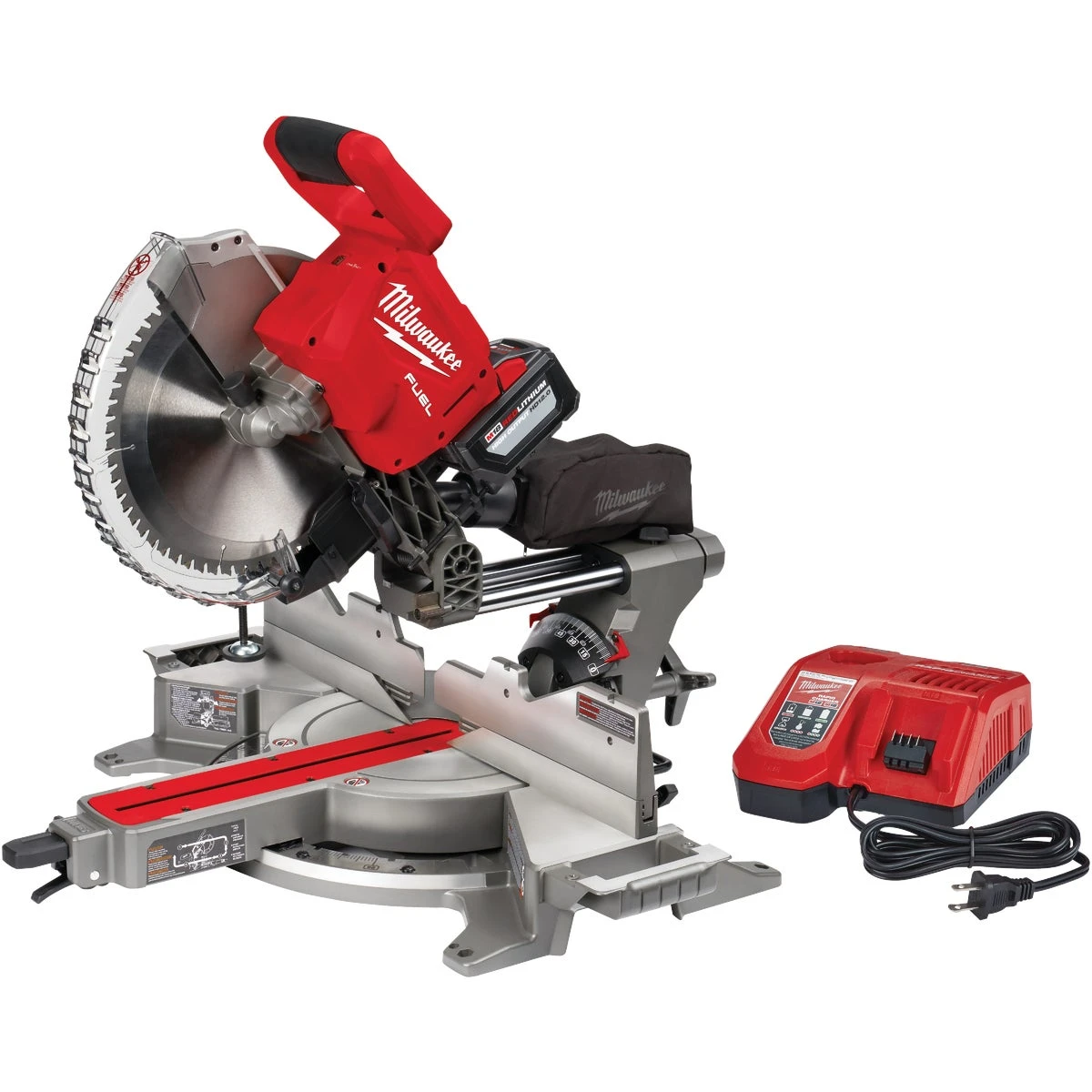 M18 Fuel 12 In. Brushless Dual Bevel Sliding Compound Miter Saw Kit With 12.0 Ah Battery & Charger