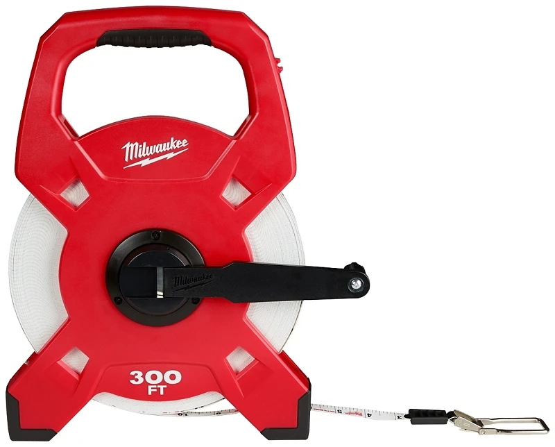 300 Ft. Fiberglass Open Reel Tape Measure With Grime Guard Blade Wiper