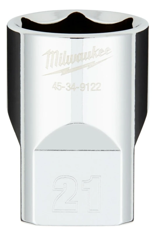 1/2 In. Drive 21 Mm 6-point Shallow Metric Socket With Four Flat Sides