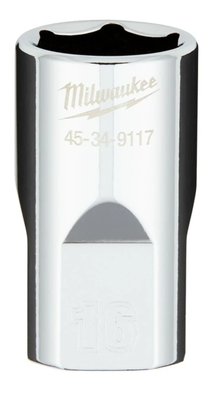 1/2 In. Drive 16 Mm 6-point Shallow Metric Socket With Four Flat Sides