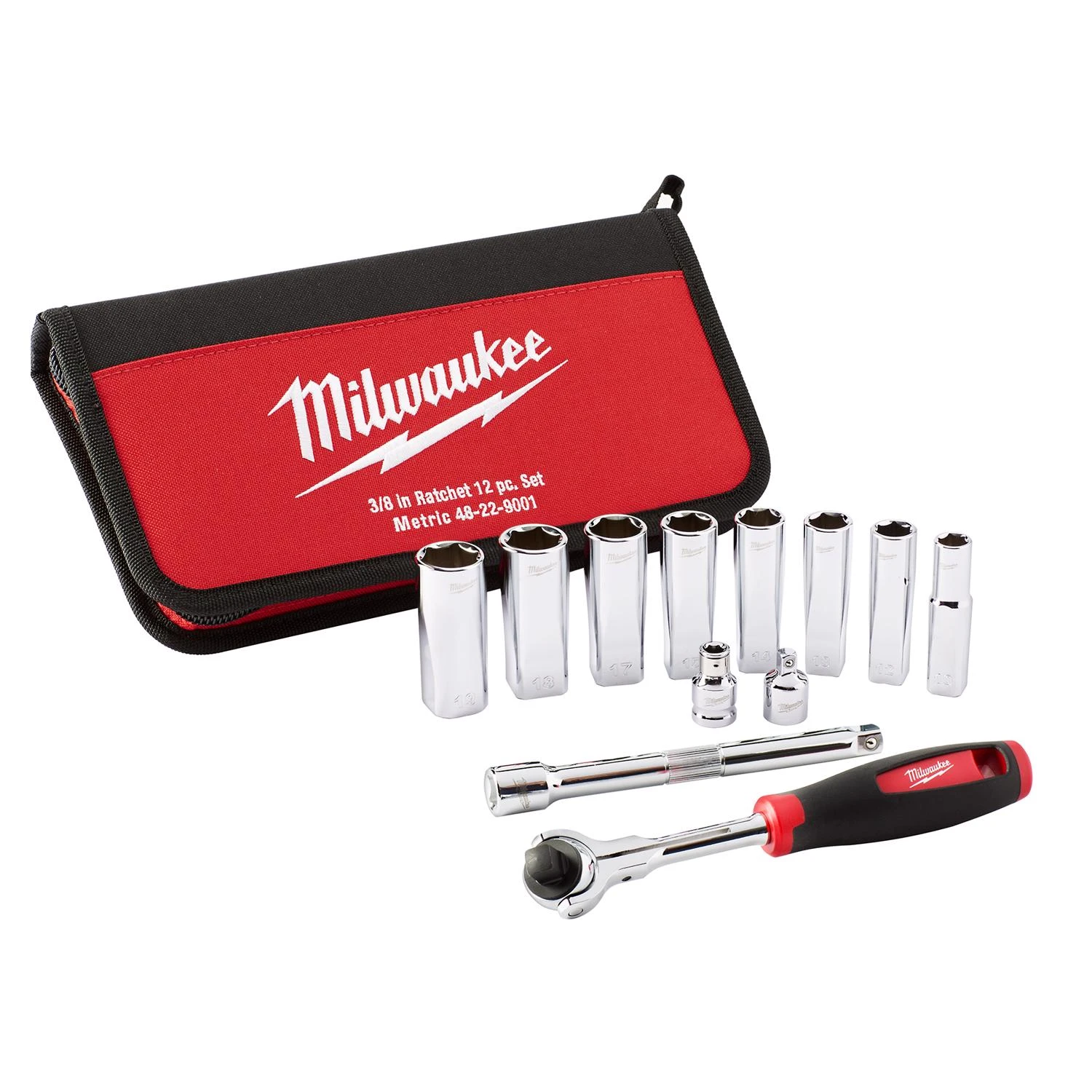 12-piece Metric 3/8 In. Drive 6-point Ratchet & Socket Set