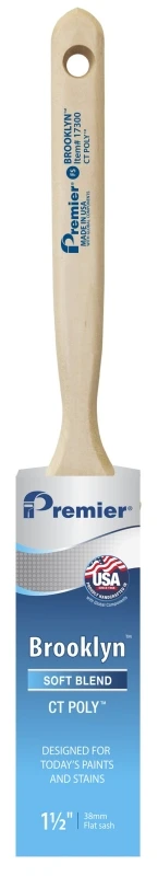 Brooklyn Flat Sash Paint Brush, 1 and 1/2 Inch Width, High-Quality Bristles