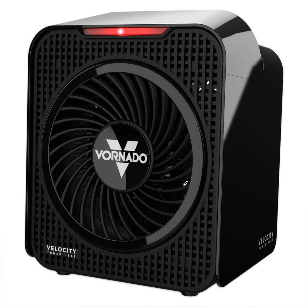 Velocity One Personal Space Heater with Two Heat Settings in Black