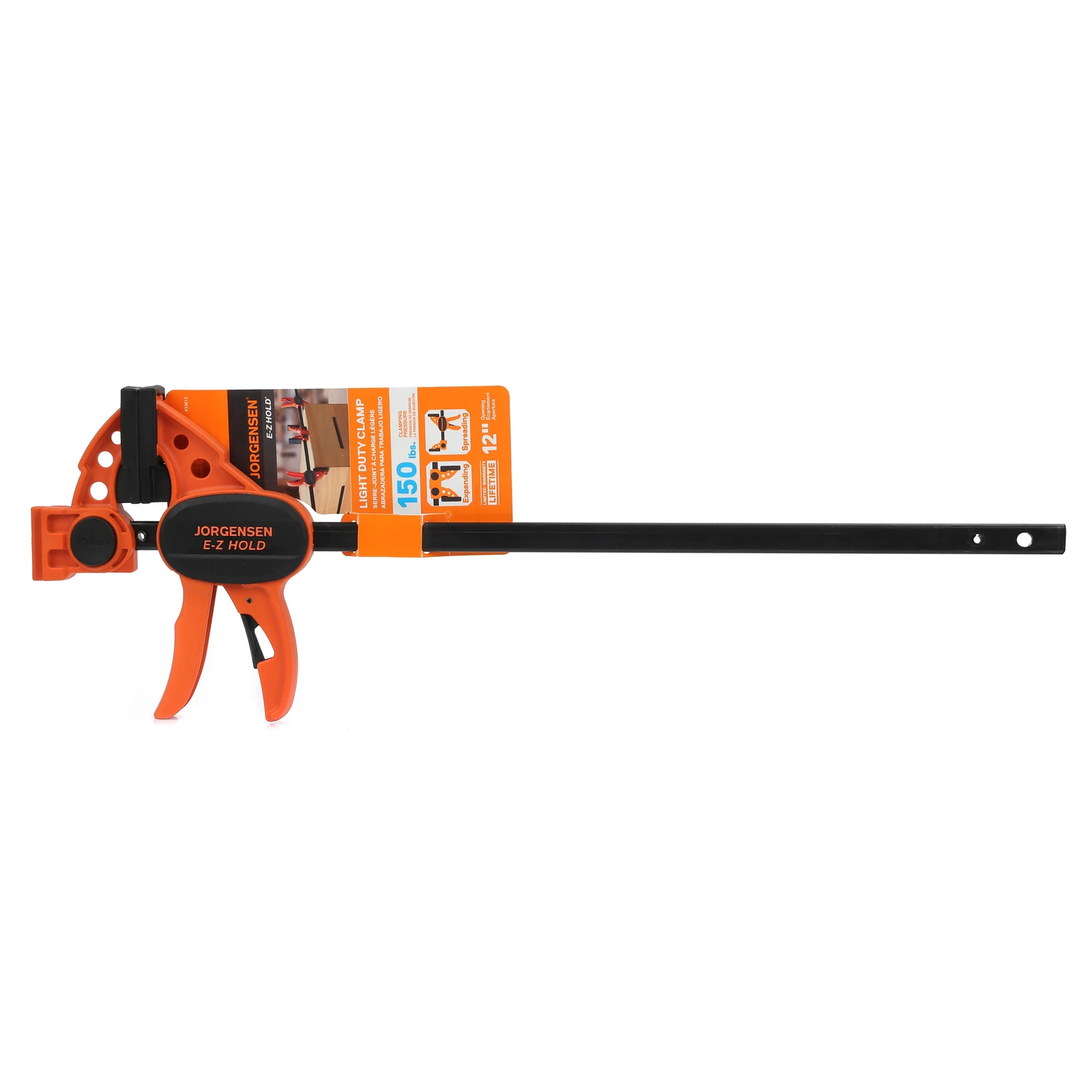 Light-Duty EZ Hold Bar Clamp, 12 Inch Length, Easy Grip Handle