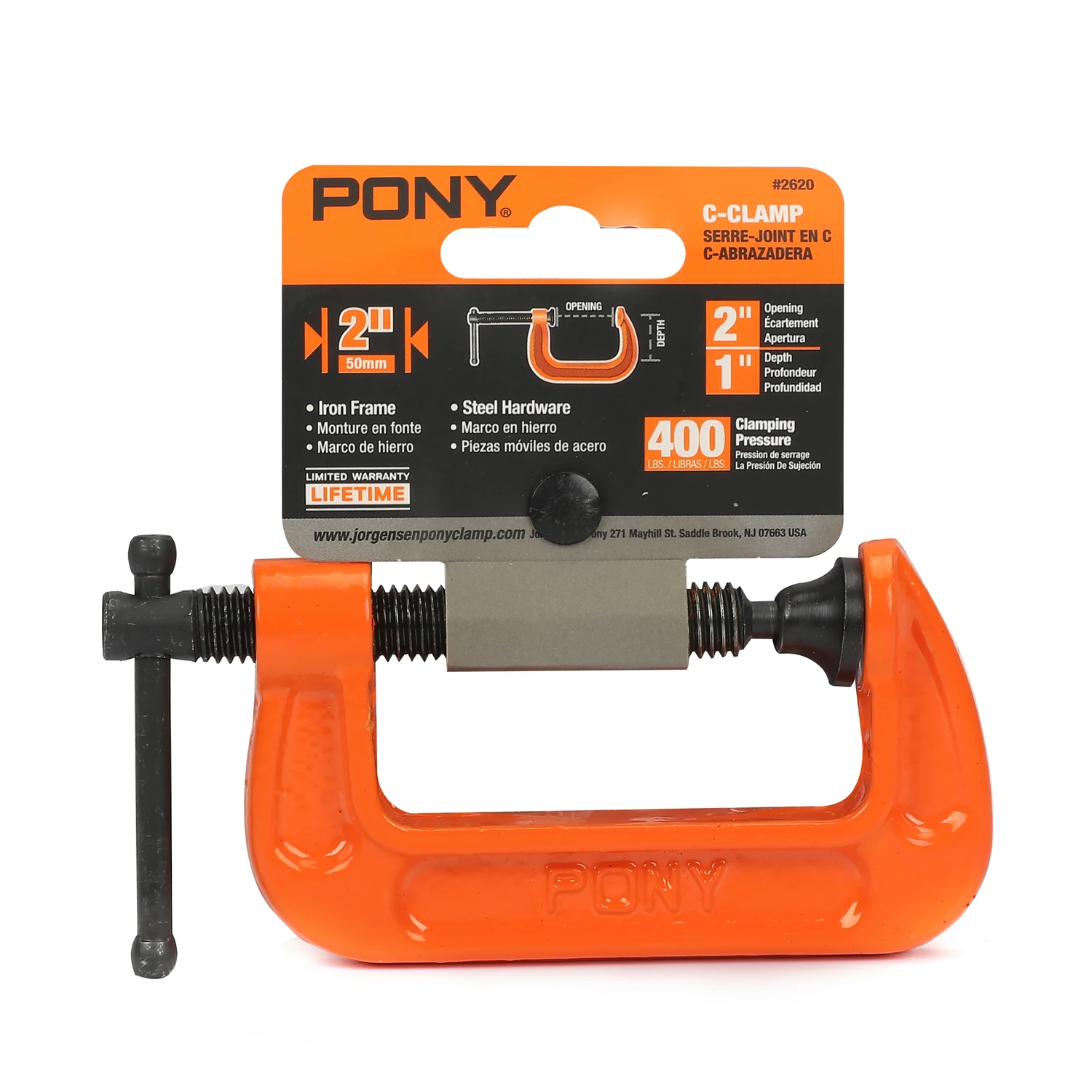 2-Inch Orange Casting C-Clamp Heavy Duty Metal Clamp