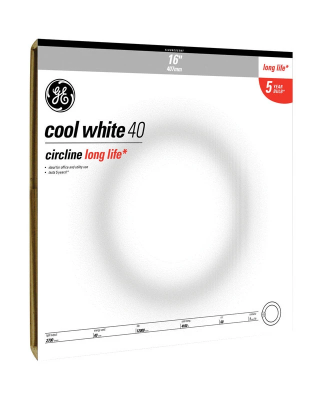 Cool White Circline Tube Fluorescent Light Bulb, 40 Watt