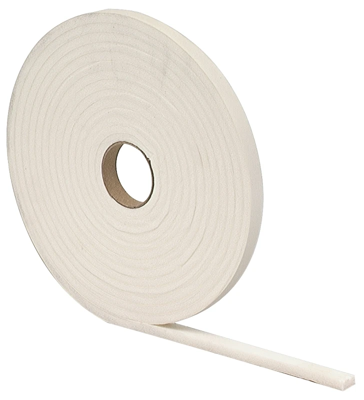 3/8" W X 3/16" T X 17' L White Foam Weatherstrip Tape For Doors And Windows