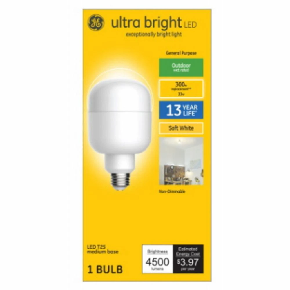 Led Light Bulb, Soft White, 4500 Lumens, 33 Watt, T25 Specialty