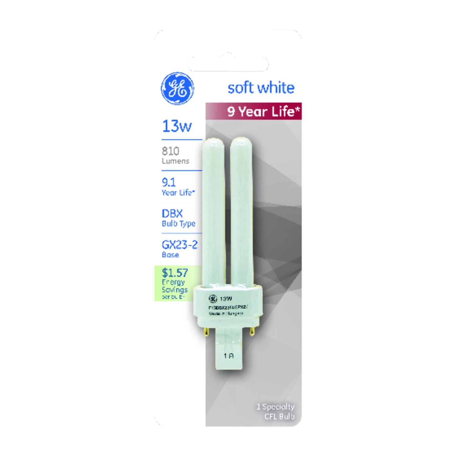 Double Biax CFL Replacement Light Bulb, 13 Watt