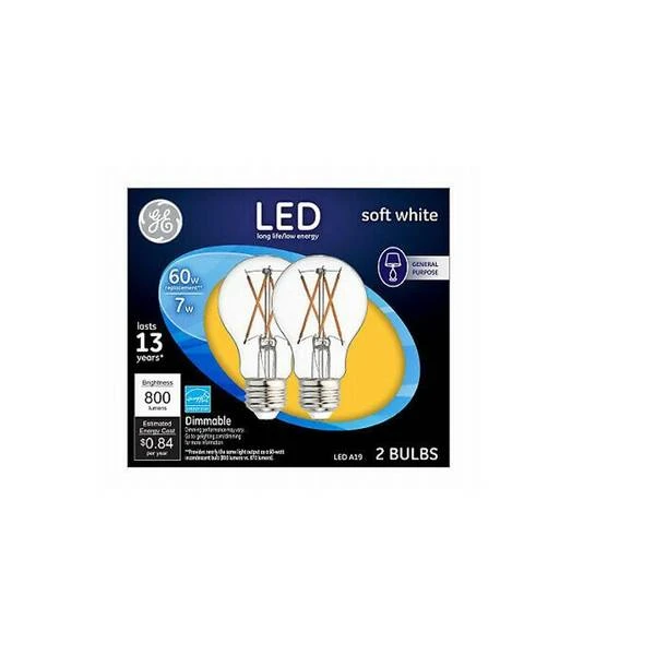 LED Light Bulbs, Soft White Clear, 8 Watt, 800 Lumens, 2-Pk.