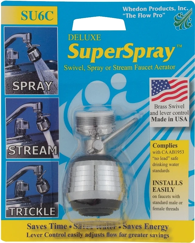 Superspray Dual Thread Chrome Swivel Spray Aerator 15/16 In.-27m X 55/64 In.-27f