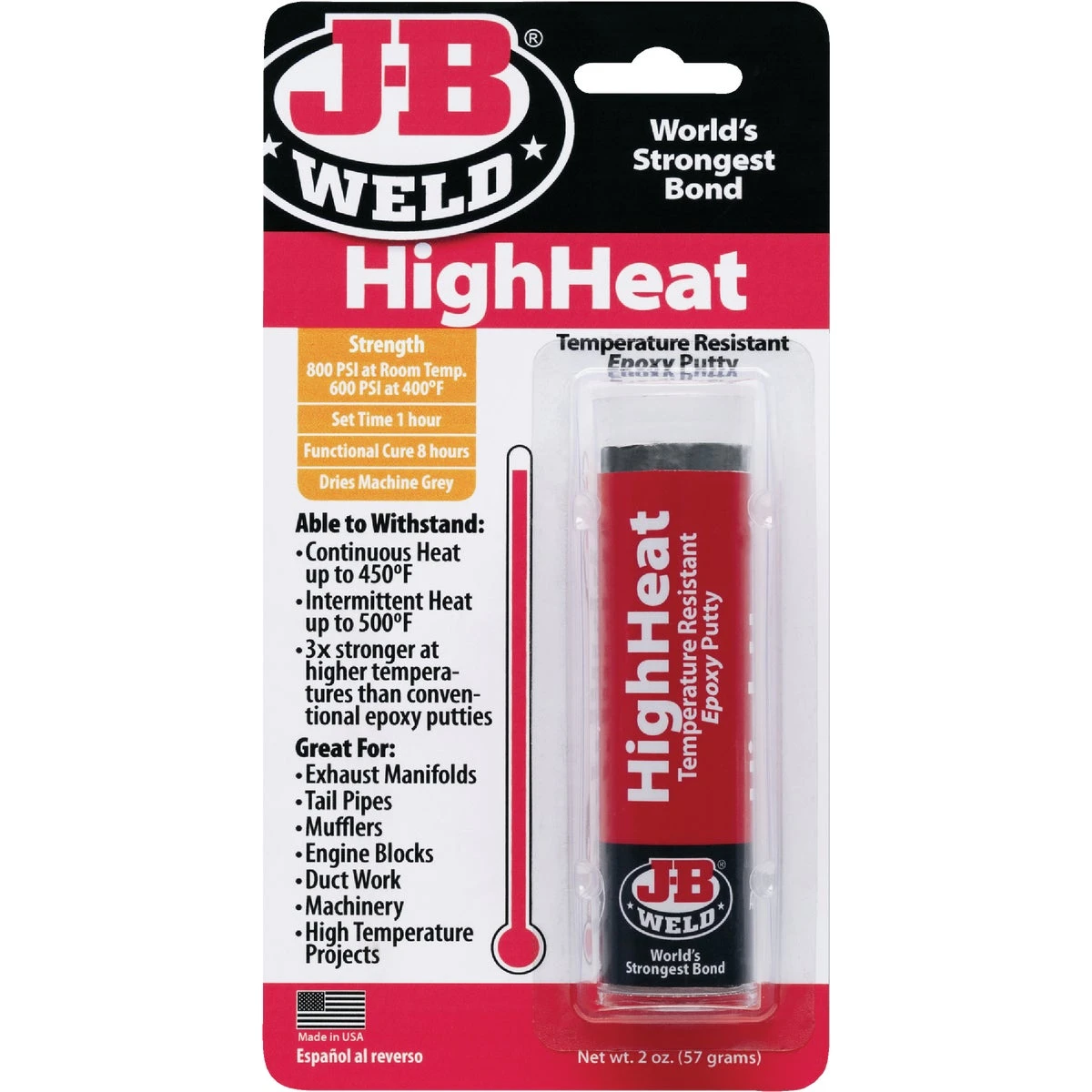 High Heat 2 Oz. Gray Epoxy Putty For Automotive Repairs