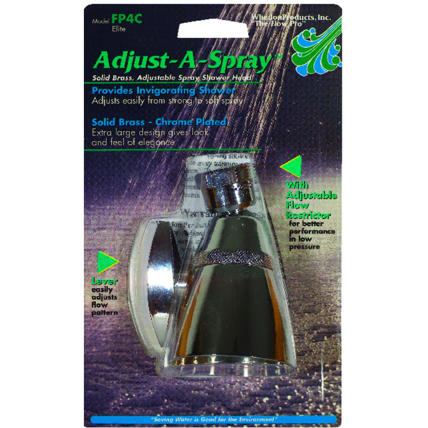 Adjust-A-Spray Elite Chrome-Plated Brass Showerhead with Adjustable Spray Settings