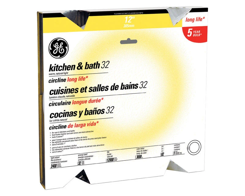 Circline Kitchen/Bath Appliance Fluorescent Light Bulb, 32 Watt