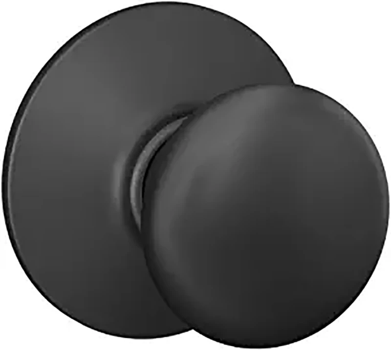 Plymouth Matte Black Passage Hall/closet Door Knob - F10gply622