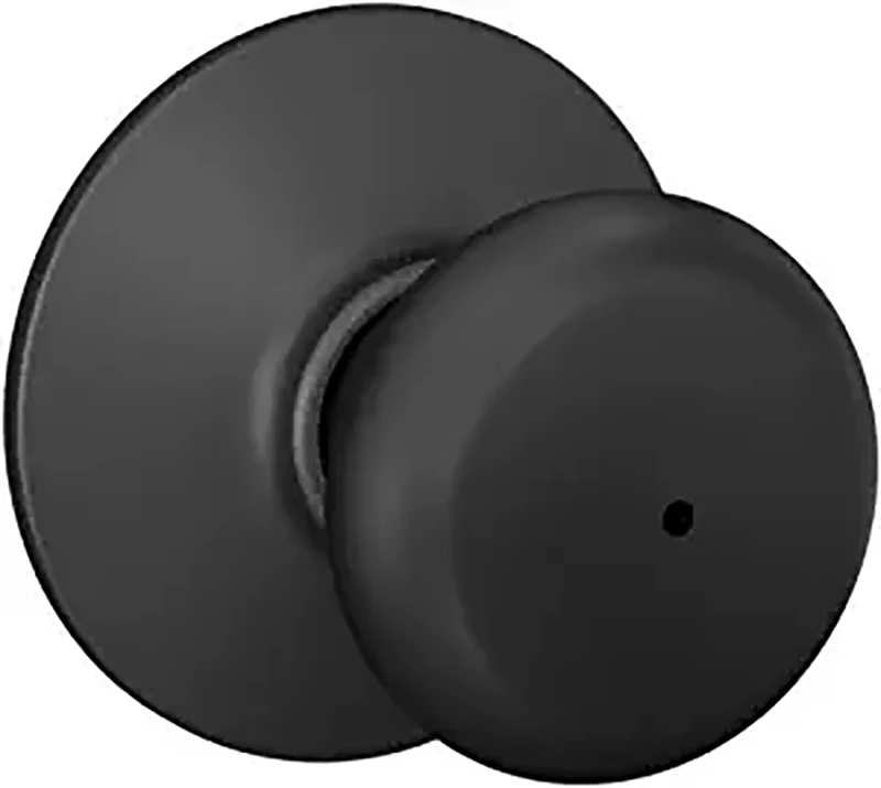 Plymouth Bed & Bath Privacy Door Knob - Matte Black Finish, Model F40gply622