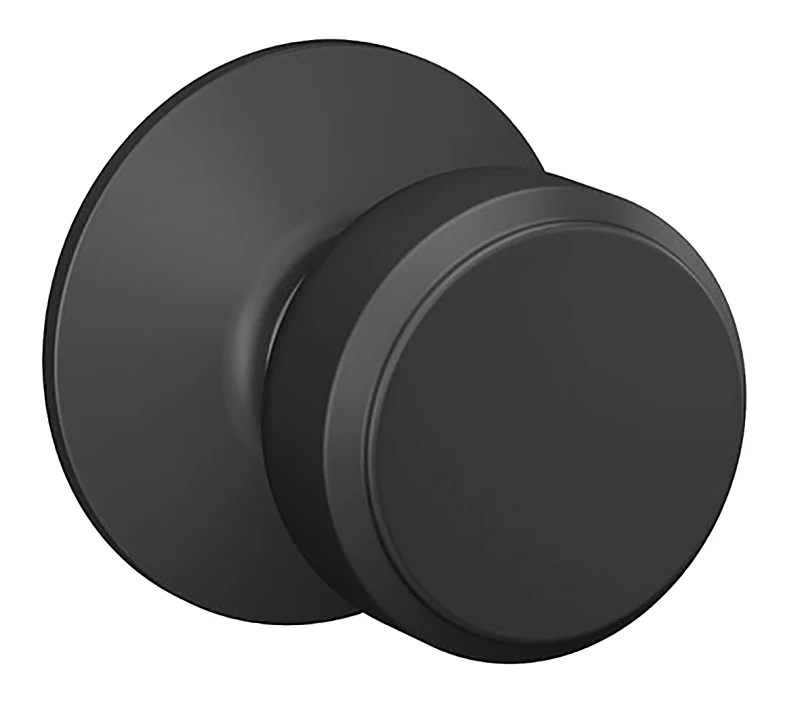 Bowery Matte Black Passage Door Knob - Model F10gbwe622