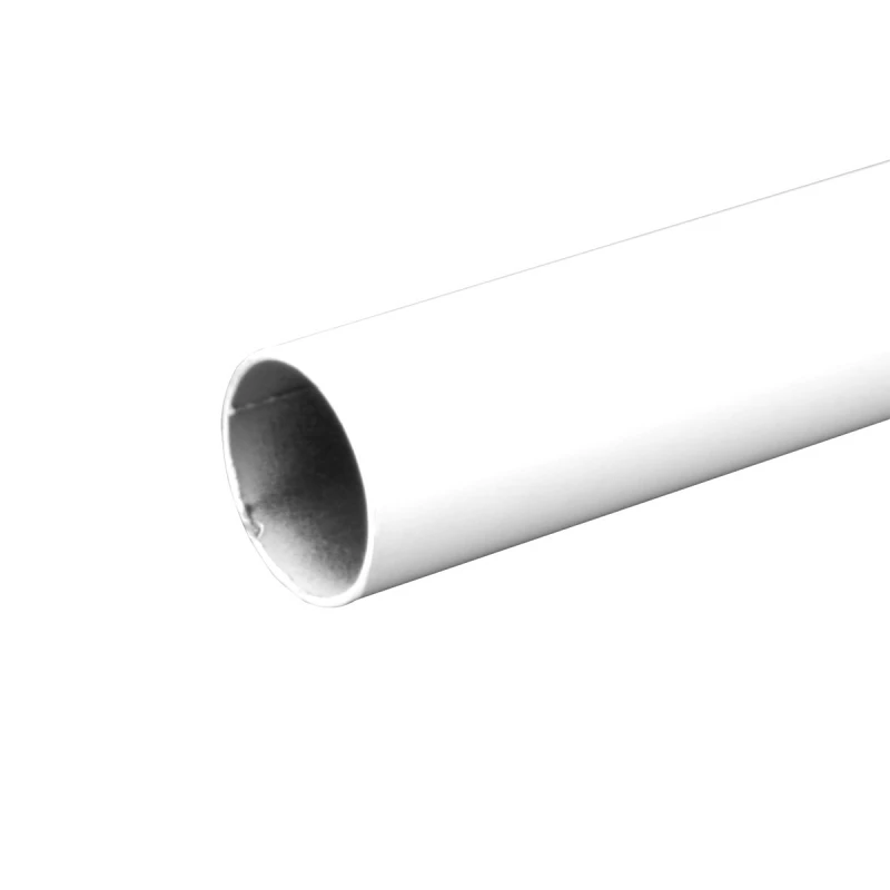 White Zinc Closet Pole, 6 Feet Length, Durable and Rust Resistant