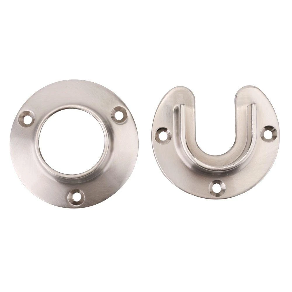 Closet Rod Pole Socket Set, Brushed Nickel, Pr.