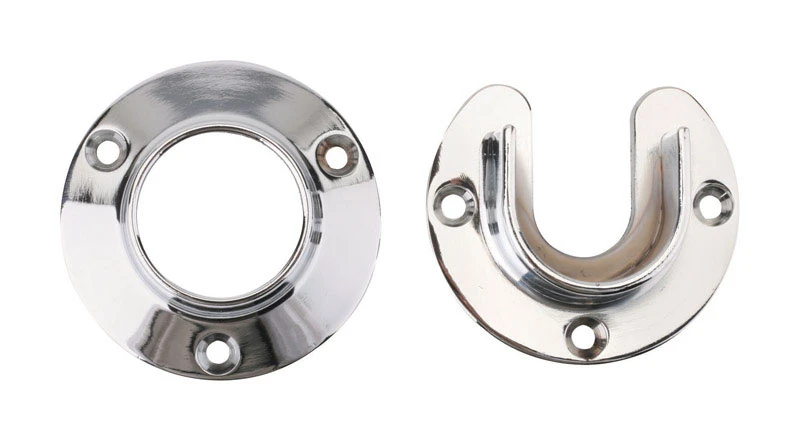 Closet Rod Pole Socket Set in Chrome Finish, Pair