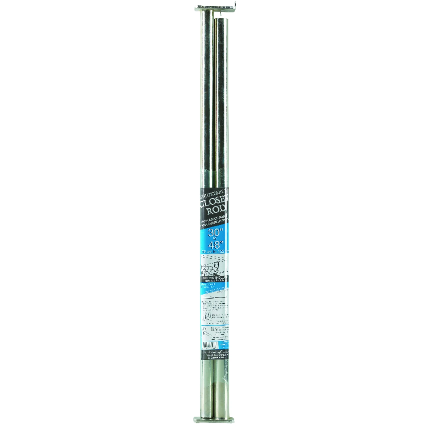 Pro 48 In. L X 1 In. D Adjustable Platinum Steel Closet Rod