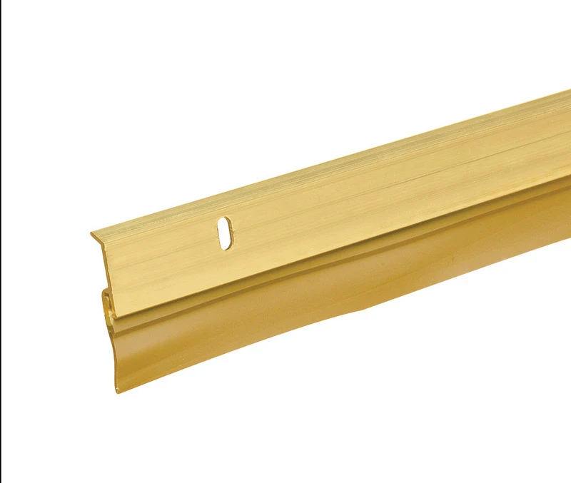 Aluminim & Vinyl Door Sweep, Gold, 1-5/8 x 36 In.