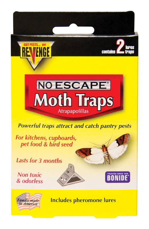 No Escape Moth Trap 2 Pk With Pheromone Lures, Indoor Use, Lasts 3 Months