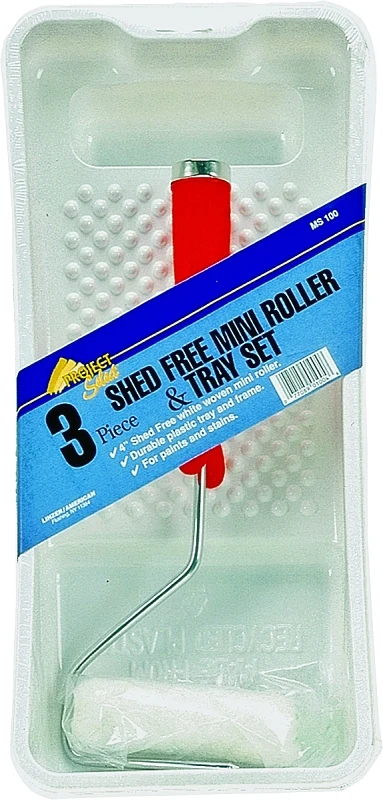 4-Inch Mini Roller Tray Kit - 3-Piece Set for Smooth Gloss Finishes