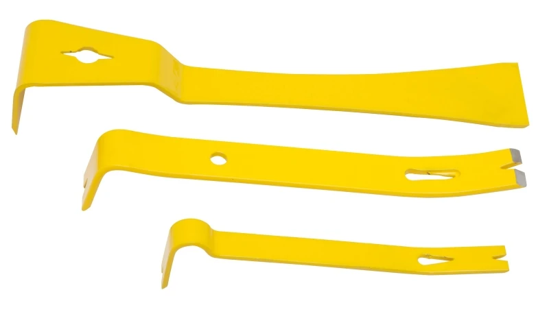3-piece Light Duty Pry Bar Set - Forged Steel, Heat Treated, 8, 10, 12 In.
