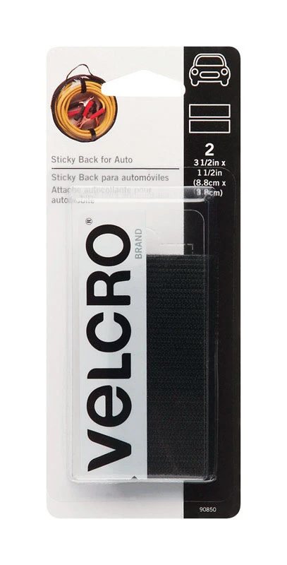 Industrial Strength Fasteners for Autombiles, Black, 3.5 x 1.5-In. Strips