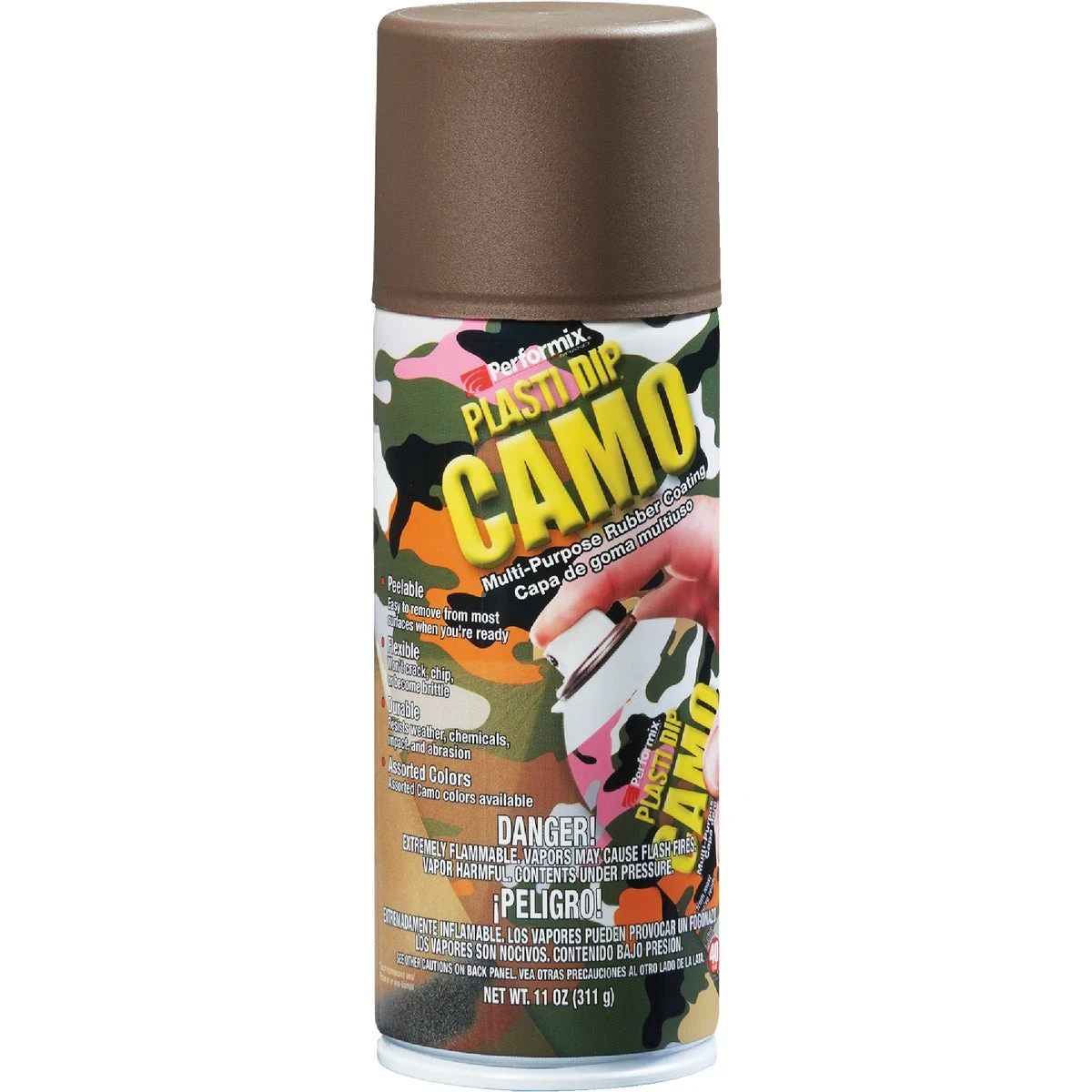 Multi-purpose Rubber Coating, Camo Brown, 11-ounce Aerosol Spray