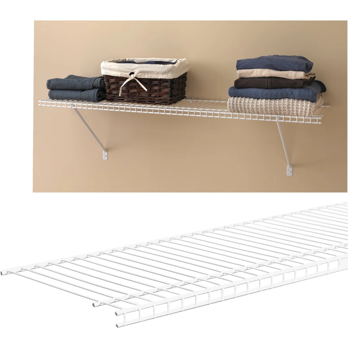 Superslide 6 Ft. W X 12 In. D Ventilated Wire Shelf, White