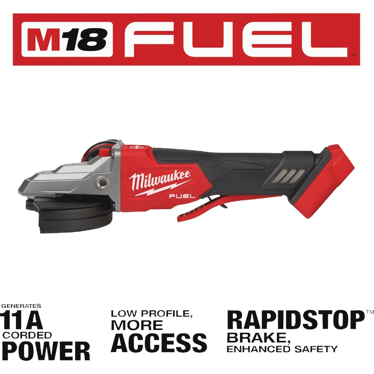 M18 Fuel 5 In. Brushless Cordless Flathead Braking Angle Grinder, Tool Only