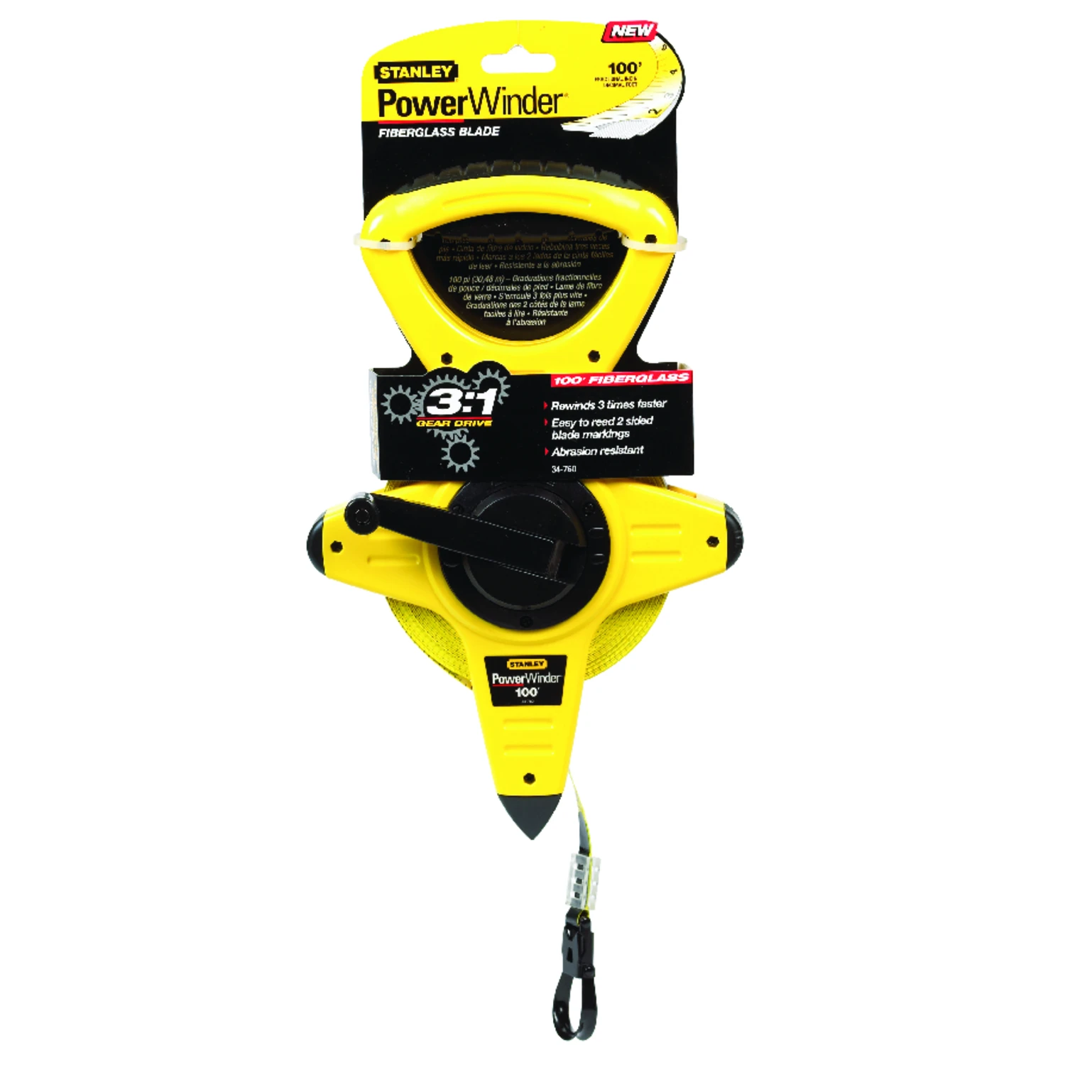 Stanley PowerWinder 100 Ft. Fiberglass Open Reel Tape