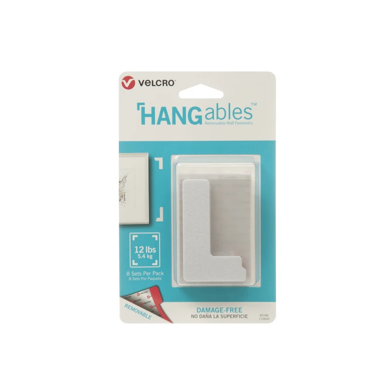 Velcro Hangables Removable Wall Fasteners 3 In. X 1-3/4 In. 8 Pk, Model 95186