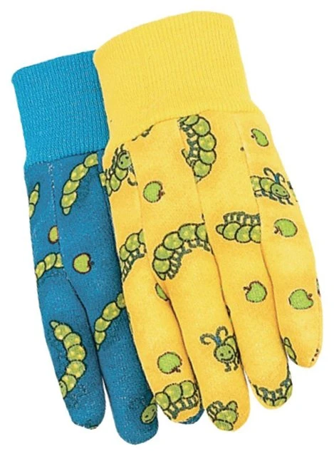 Caterpillar Print Jersey Gloves, Kids' Size
