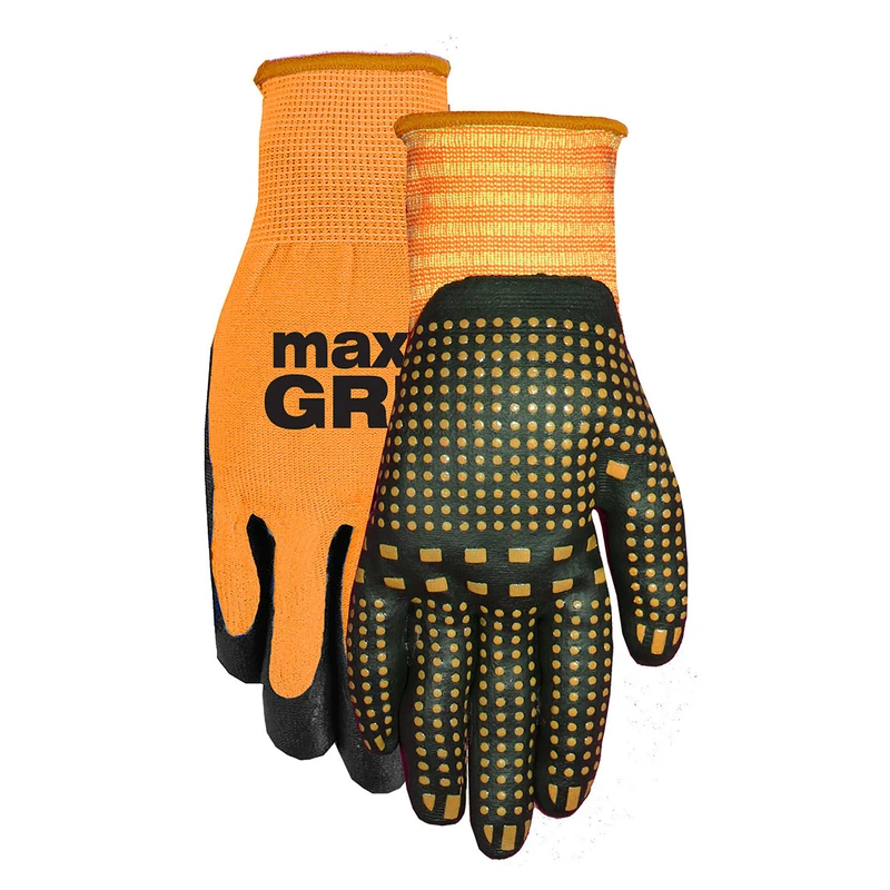 Max Grip Men's Large Nitrile Coated Glove - Orange